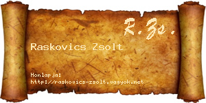 Raskovics Zsolt névjegykártya